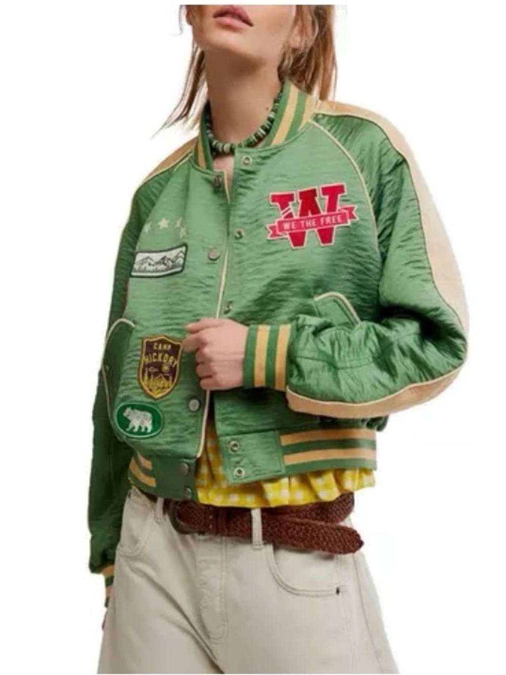 NWT Varsity Patch Bomber Jacket - We The Free